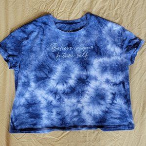 girls blue tie die shirt
